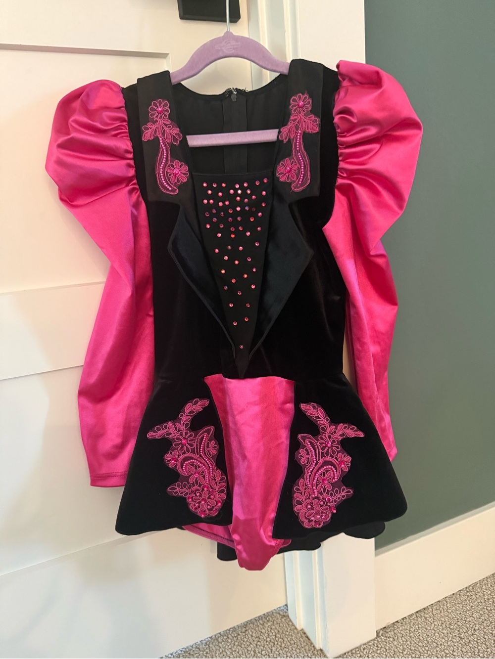 Revolution brand. Black & Hot Pink Embellished Dance Costume